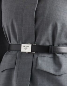 NWOT Prada Smooth Calf Buckle Belt - Size 95 Black